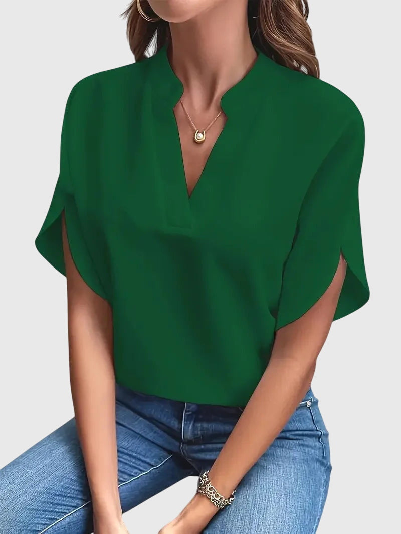 Elisa| Camiseta suave y elegante con cuello en V