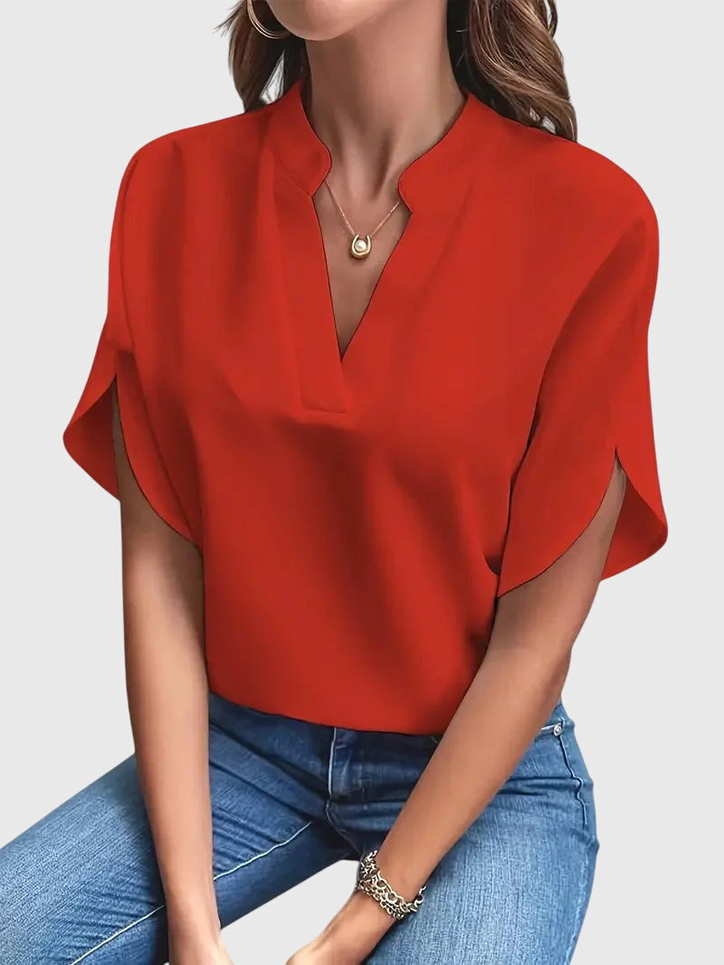 Elisa| Camiseta suave y elegante con cuello en V