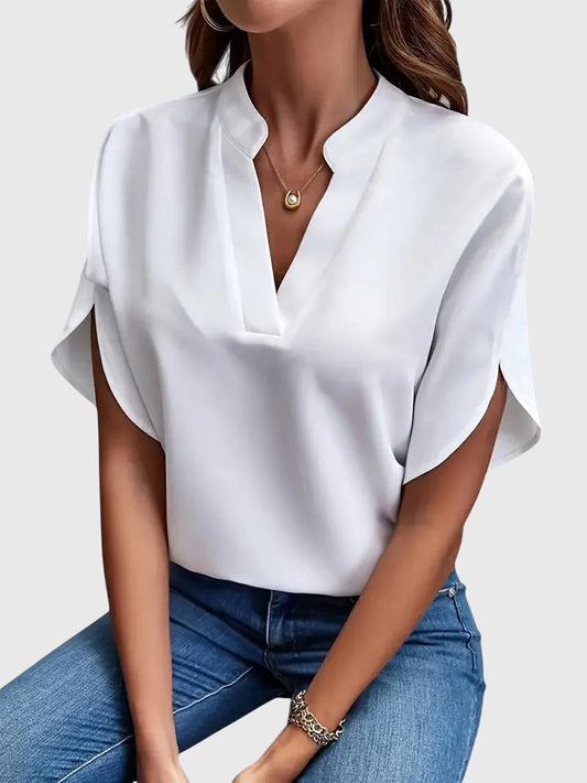 Elisa| Camiseta suave y elegante con cuello en V