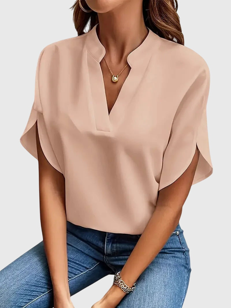Elisa| Camiseta suave y elegante con cuello en V