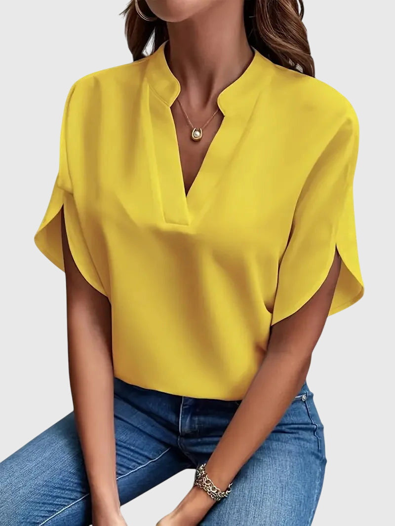 Elisa| Camiseta suave y elegante con cuello en V