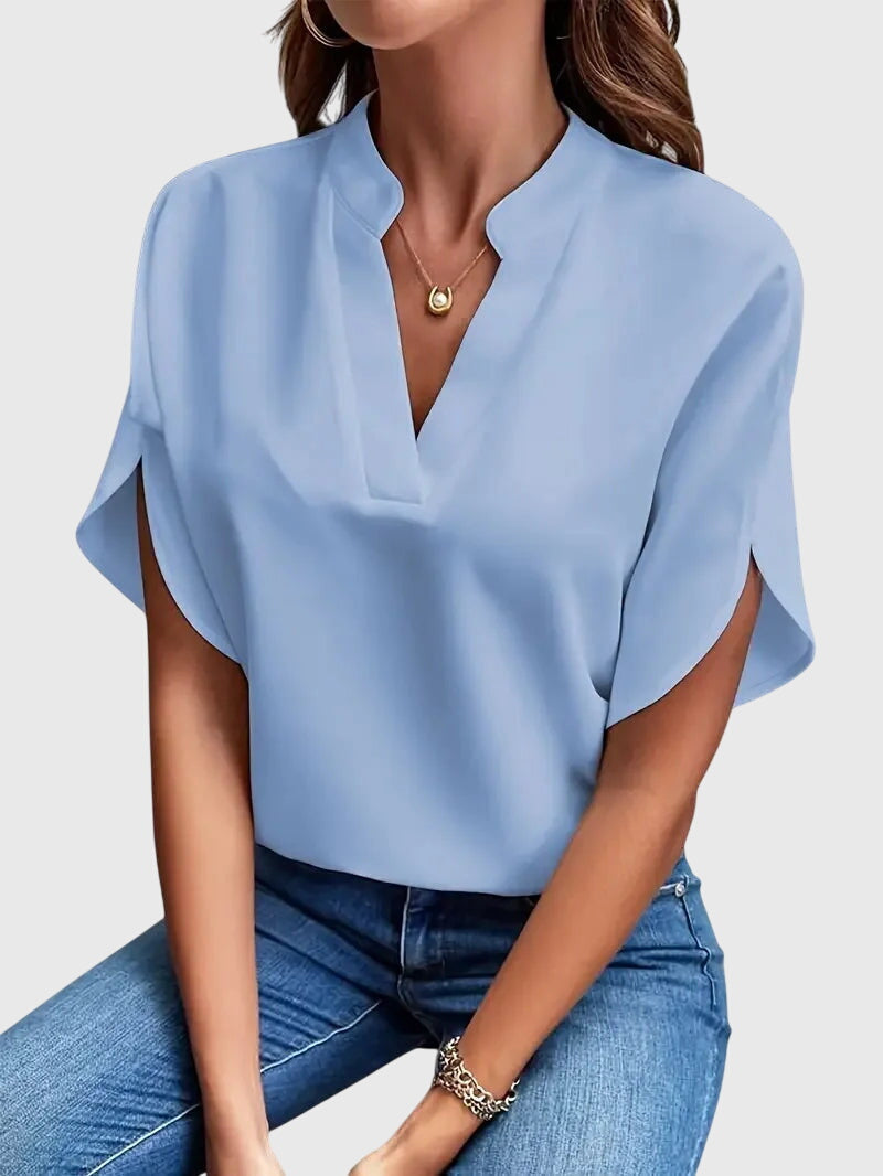 Elisa| Camiseta suave y elegante con cuello en V