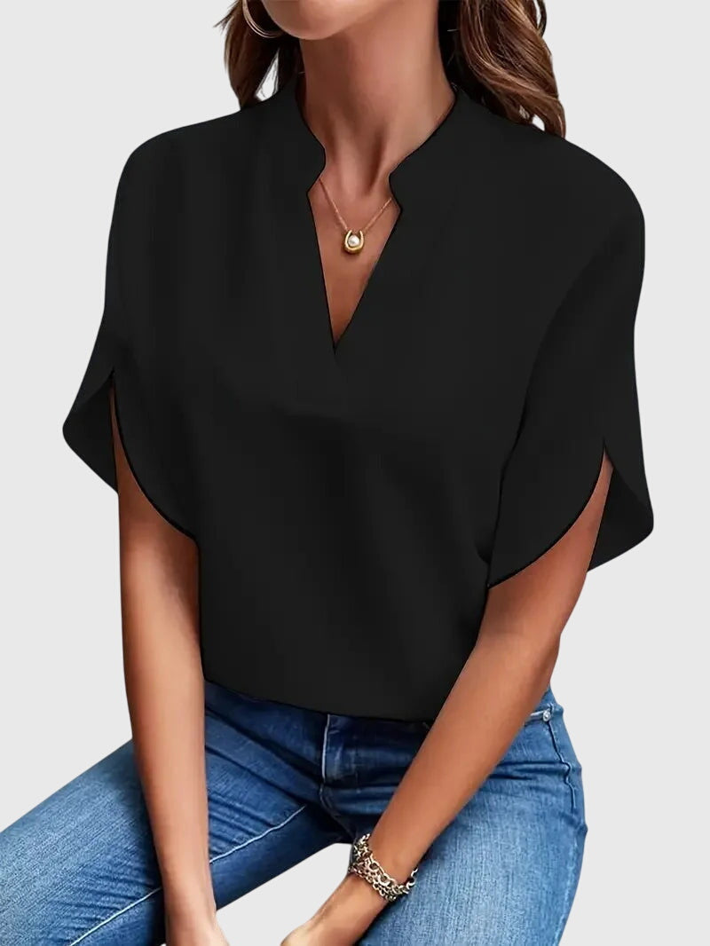 Elisa| Camiseta suave y elegante con cuello en V